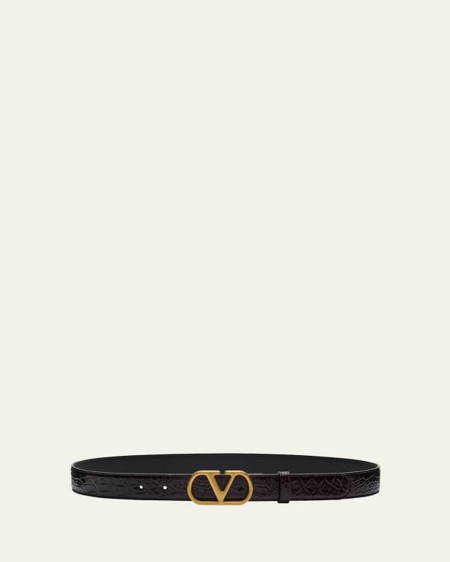 VLogo Signature Crocodile Belt,